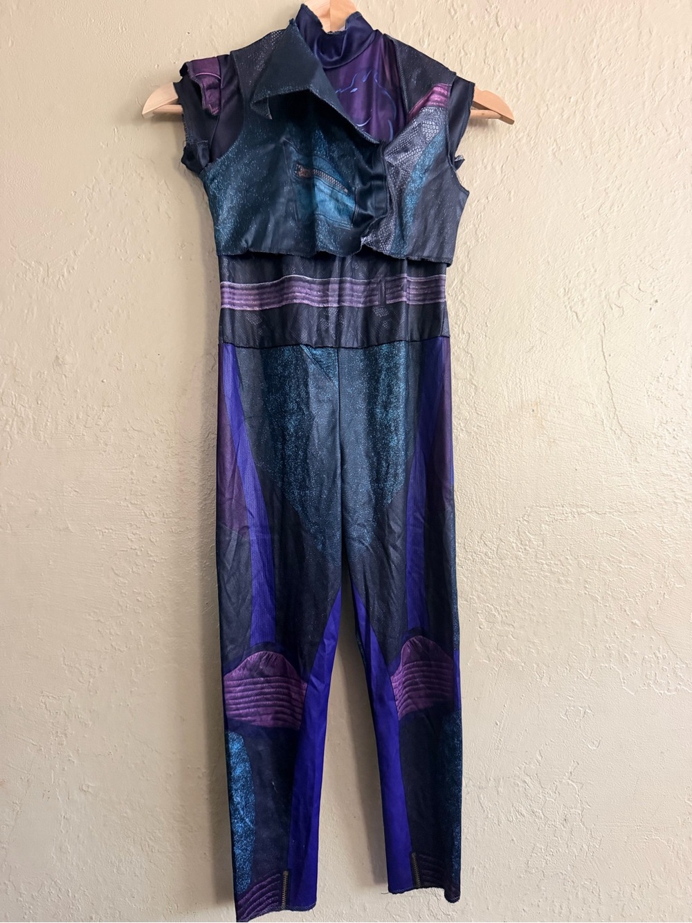 Disney Purple and Black Metallic-Look Sleeveless Jumpsuit Costume